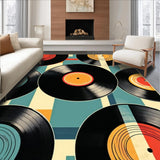 Ultra Soft Area Rug, Non Slip, Stain Resistant, Washable Area Rugs for Living Room, Bedroom, Elegant Monochrome Vinyl Aesthetic(Black)