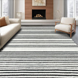 Ultra Soft Area Rug, Non Slip, Stain Resistant, Washable Area Rugs for Living Room, Bedroom, Minimalist Black and White Stripe Rug Highlighting Bold Linear Contrast(Black)