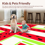 Ultra Soft Area Rug, Non Slip, Stain Resistant, Washable Area Rugs for Living Room, Bedroom, Vibrant Fruit-Inspired Decorative Touch(Red)