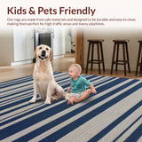 Ultra Soft Area Rug, Non Slip, Stain Resistant, Washable Area Rugs for Living Room, Bedroom, Rustic Beach-Themed Decorative Piece(Blue)
