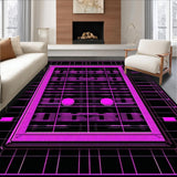 Ultra Soft Area Rug, Non Slip, Stain Resistant, Washable Area Rugs for Living Room, Bedroom, Colorful Retro Arcade Aesthetic(Purple)