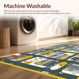Ultra Soft Area Rug, Non Slip, Stain Resistant, Washable Area Rugs for Living Room, Bedroom, Lively City Grid Exploration Mat(Gray)