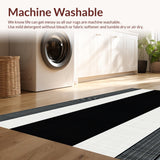 Ultra Soft Area Rug, Non Slip, Stain Resistant, Washable Area Rugs for Living Room, Bedroom, Modern Textured Contrast Pattern(Black)
