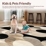 Barista Collection Modern Abstract Circles Geometric Area Beige Black(Beige)