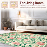 Ultra Soft Area Rug, Non Slip, Stain Resistant, Washable Area Rugs for Living Room, Bedroom, Charming Earthy Tones Arrangement(Ivory)