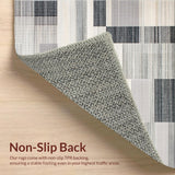 Ultra Soft Area Rug, Non Slip, Stain Resistant, Washable Area Rugs for Living Room, Bedroom, Sleek Neutral Tone Striping(Gray)