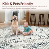 Ultra Soft Area Rug, Non Slip, Stain Resistant, Washable Area Rugs for Living Room, Bedroom, Classic Cozy Herringbone Visual(Gray)
