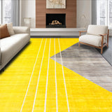Ultra Soft Area Rug, Non Slip, Stain Resistant, Washable Area Rugs for Living Room, Bedroom, Luxurious Minimalist Geometric Motif(Yellow)