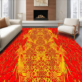 Ultra Soft Area Rug, Non Slip, Stain Resistant, Washable Area Rugs for Living Room, Bedroom, Contemporary 3D Flame Art Vibe(Red)