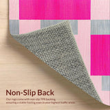 Ultra Soft Area Rug, Non Slip, Stain Resistant, Washable Area Rugs for Living Room, Bedroom, Engaging Educational Playful Layout(Pink)