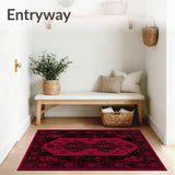 Gothic Serpent Aesthetic Enchanted Snake Themed Floor Mat(Red)