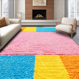 Ultra Soft Area Rug, Non Slip, Stain Resistant, Washable Area Rugs for Living Room, Bedroom, Playful Colorful Hopscotch Design(Pink)