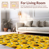 Ultra Soft Area Rug, Non Slip, Stain Resistant, Washable Area Rugs for Living Room, Bedroom, Radiant Yellow Organic Rustic Flair(Yellow)