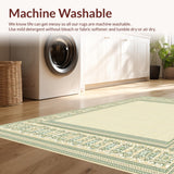 Ancient Scroll Area Sage Beige Artistic Swirl Design(Beige)