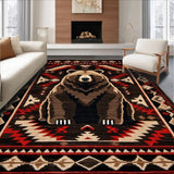 Ultra Soft Area Rug, Non Slip, Stain Resistant, Washable Area Rugs for Living Room, Bedroom, Artistic Bear Silhouette Arrangement(Brown)