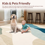 Chromatic Collection Swirls Area Oceanic Horizon Abstract Design(Beige)