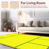 Ultra Soft Area Rug, Non Slip, Stain Resistant, Washable Area Rugs for Living Room, Bedroom, Cute Cheerful Banana Design(Yellow)