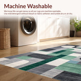 Ultra Soft Area Rug, Non Slip, Stain Resistant, Washable Area Rugs for Living Room, Bedroom, Vivid Modern Organic Shapes(Gray)