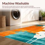 Ultra Soft Area Rug, Non Slip, Stain Resistant, Washable Area Rugs for Living Room, Bedroom, Radiant Contemporary Color Palette(Orange)