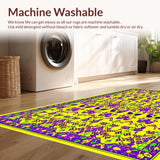 Ultra Soft Area Rug, Non Slip, Stain Resistant, Washable Area Rugs for Living Room, Bedroom, Striking Yellow Carnival Theme(Yellow)