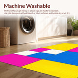 Ultra Soft Area Rug, Non Slip, Stain Resistant, Washable Area Rugs for Living Room, Bedroom, Chic Colorful Lattice Composition(Yellow)