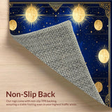 Ultra Soft Area Rug, Non Slip, Stain Resistant, Washable Area Rugs for Living Room, Bedroom, Chic Modern Celestial Linework(Blue)