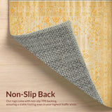 Ultra Soft Area Rug, Non Slip, Stain Resistant, Washable Area Rugs for Living Room, Bedroom, Vintage Farmhouse Area Woven Design(Yellow)
