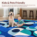 Ultra Soft Area Rug, Non Slip, Stain Resistant, Washable Area Rugs for Living Room, Bedroom, Navy Blue Stain-Resistant Deck Area Rug(Blue)