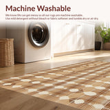 Ultra Soft Area Rug, Non Slip, Stain Resistant, Washable Area Rugs for Living Room, Bedroom, Chic Minimalist Trellis Pattern(Beige)