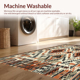 Ultra Soft Area Rug, Non Slip, Stain Resistant, Washable Area Rugs for Living Room, Bedroom, Boho Chic Area Abstract Geometric Accent for Entryways(Beige)