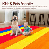Ultra Soft Area Rug, Non Slip, Stain Resistant, Washable Area Rugs for Living Room, Bedroom, Vibrant Contemporary Wave Pattern(Red)