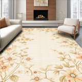 Ultra Soft Area Rug, Non Slip, Stain Resistant, Washable Area Rugs for Living Room, Bedroom, Non Slip Area with Floral for Indoor Entrance(Beige)