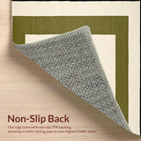Ultra Soft Area Rug, Non Slip, Stain Resistant, Washable Area Rugs for Living Room, Bedroom, Rustic Geometric Olive Hues(Beige)