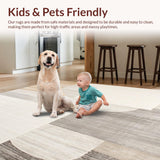 Low Pile Neutral with Distressed Abstract(Beige)