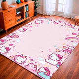 Ultra Soft Area Rug, Non Slip, Stain Resistant, Washable Area Rugs for Living Room, Bedroom, Hello Kitty Unicorn Area Rug(Pink)