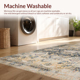 Ultra Soft Area Rug, Non Slip, Stain Resistant, Washable Area Rugs for Living Room, Bedroom, Rustic Abstract Distressed Aesthetic(Beige)