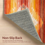 Ultra Soft Area Rug, Non Slip, Stain Resistant, Washable Area Rugs for Living Room, Bedroom, Unique Modern Distressed Aesthetic(Orange)