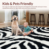 Ultra Soft Area Rug, Non Slip, Stain Resistant, Washable Area Rugs for Living Room, Bedroom, Black and White Zebra Entryway Non-Slip Runner(Black)