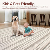 Ultra Soft Area Rug, Non Slip, Stain Resistant, Washable Area Rugs for Living Room, Bedroom, Rustic Taupe Floral Elegance(Beige)