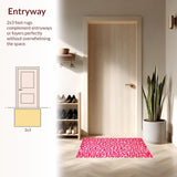 Ultra Soft Area Rug, Non Slip, Stain Resistant, Washable Area Rugs for Living Room, Bedroom, Charming Animal Print Delight(Pink)