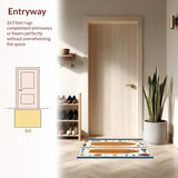 Ultra Soft Area Rug, Non Slip, Stain Resistant, Washable Area Rugs for Living Room, Bedroom, Vibrant Coastal Artwork Display(Orange)