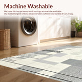 Ultra Soft Area Rug, Non Slip, Stain Resistant, Washable Area Rugs for Living Room, Bedroom, Sleek Black and Ivory Pattern(Black)
