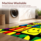 Ultra Soft Area Rug, Non Slip, Stain Resistant, Washable Area Rugs for Living Room, Bedroom, Energetic Youthful Design Elements(Yellow)