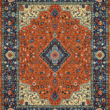 Ultra Soft Area Rug, Non Slip, Stain Resistant, Washable Area Rugs for Living Room, Bedroom, Elegant Multicolor Floral Pattern(Red)