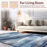 Ultra Soft Area Rug, Non Slip, Stain Resistant, Washable Area Rugs for Living Room, Bedroom, Lively Watercolor Splash Pattern(Blue)