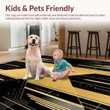Ultra Soft Area Rug, Non Slip, Stain Resistant, Washable Area Rugs for Living Room, Bedroom, Opulent Medusa Gold Aesthetic(Gold)