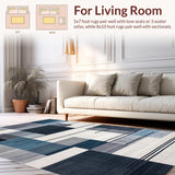 Ultra Soft Area Rug, Non Slip, Stain Resistant, Washable Area Rugs for Living Room, Bedroom, Elegant Modern Abstract Aesthetic(Gray)