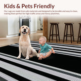 Ultra Soft Area Rug, Non Slip, Stain Resistant, Washable Area Rugs for Living Room, Bedroom, Rustic Black and Tan Entryway Accent Rug(Black)