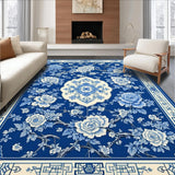 Transitional Blue Floral Elegance(Blue)