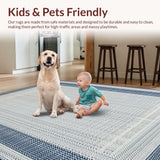 Ultra Soft Area Rug, Non Slip, Stain Resistant, Washable Area Rugs for Living Room, Bedroom, Sophisticated Abstract Floral Elements(White)